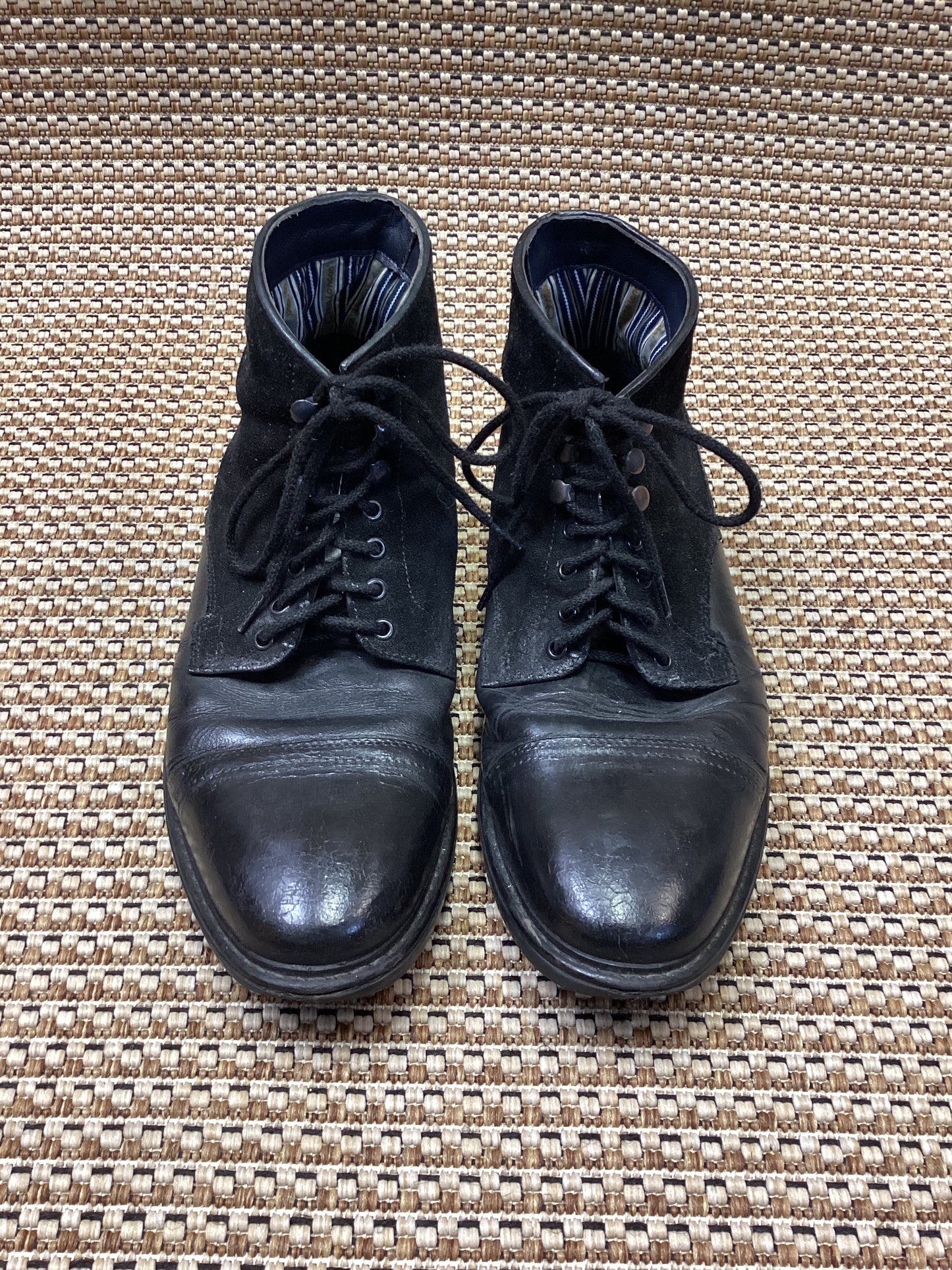 Base London Black Leather 'Conrad' Boots Size 10