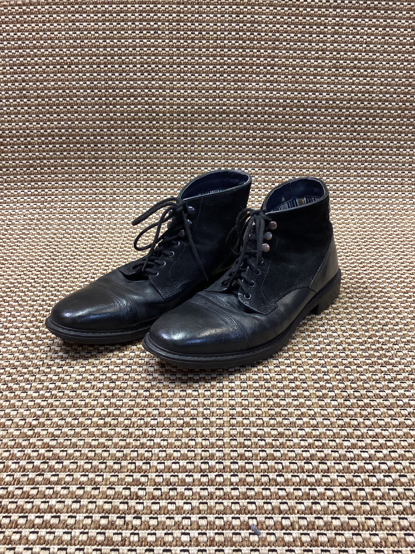 Base London Black Leather 'Conrad' Boots Size 10