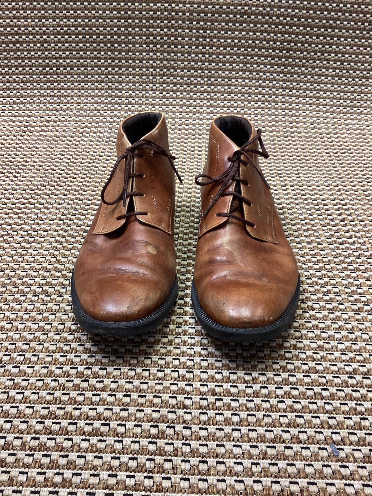 Rockport Brown Leather Lace-Up Boots Size 8