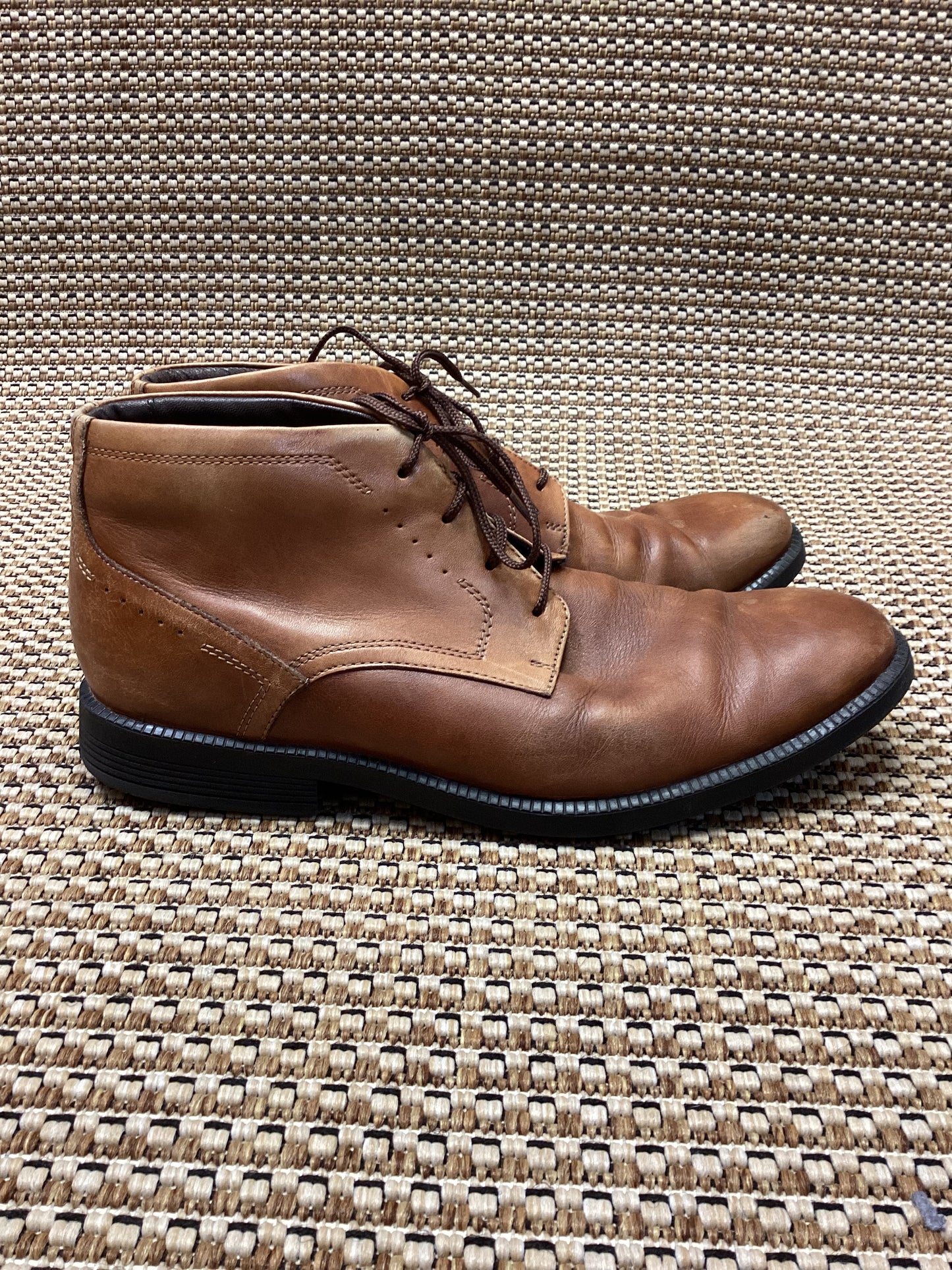 Rockport Brown Leather Lace-Up Boots Size 8