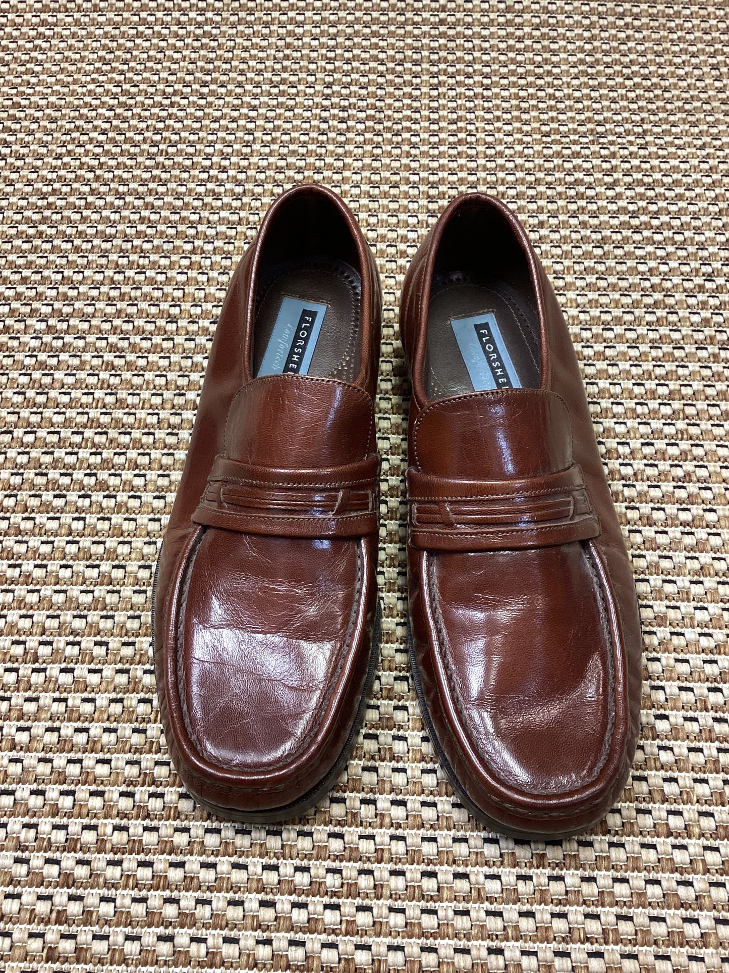 Florsheim Brown Leather Loafers Size 9.5