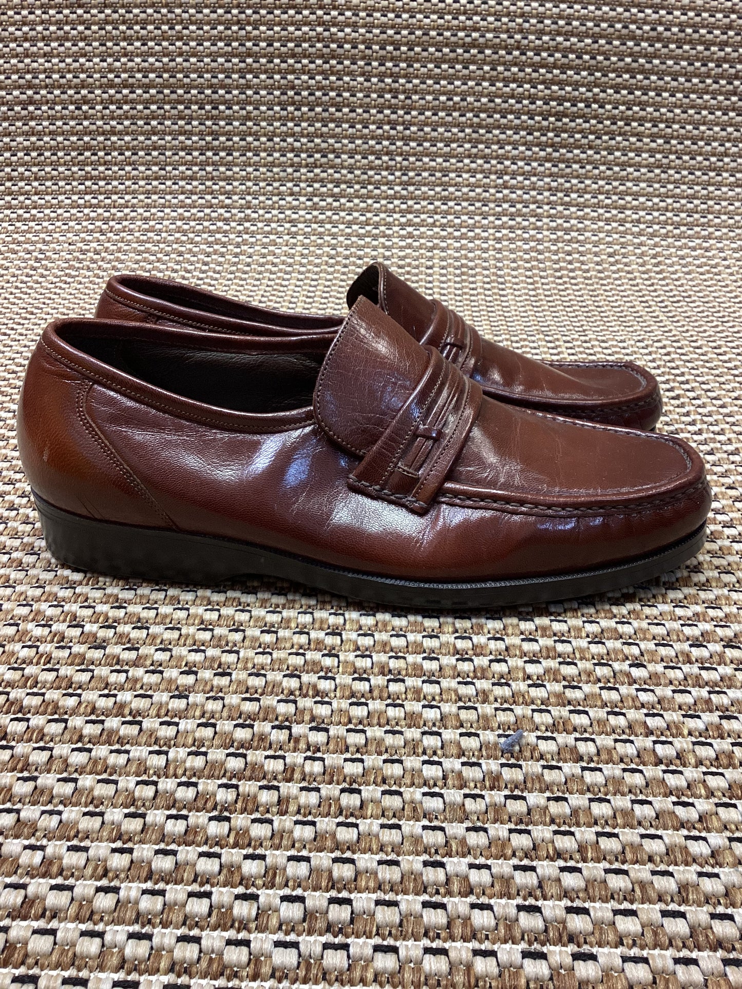 Florsheim Brown Leather Loafers Size 9.5
