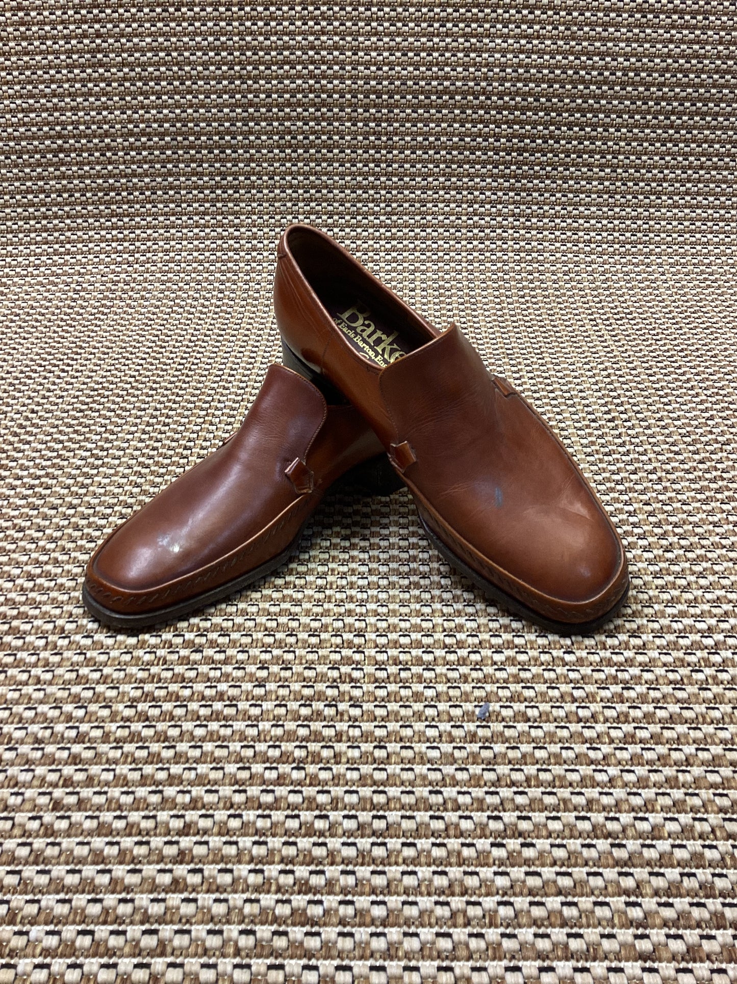 Vintage Barker of Earls Barton Brown Leather Loafers Size 7