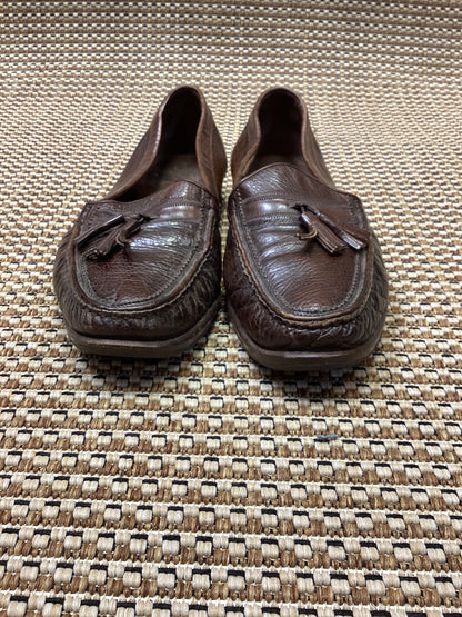Vintage Florsheim Brown Royal Imperial Leather Loafers Size 9.5