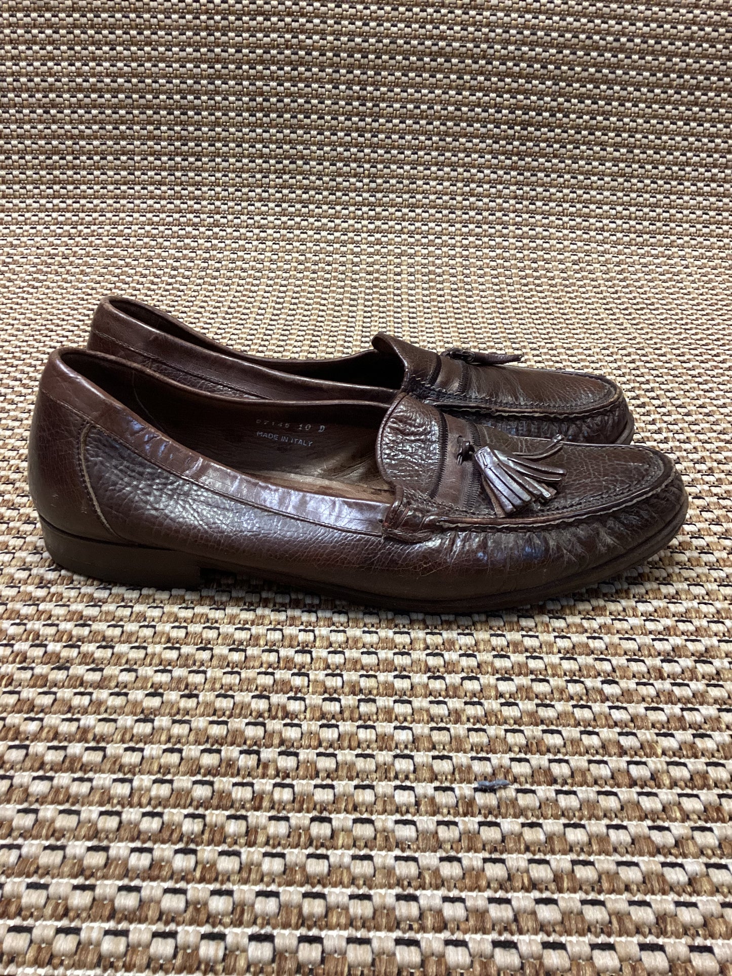 Vintage Florsheim Brown Royal Imperial Leather Loafers Size 9.5