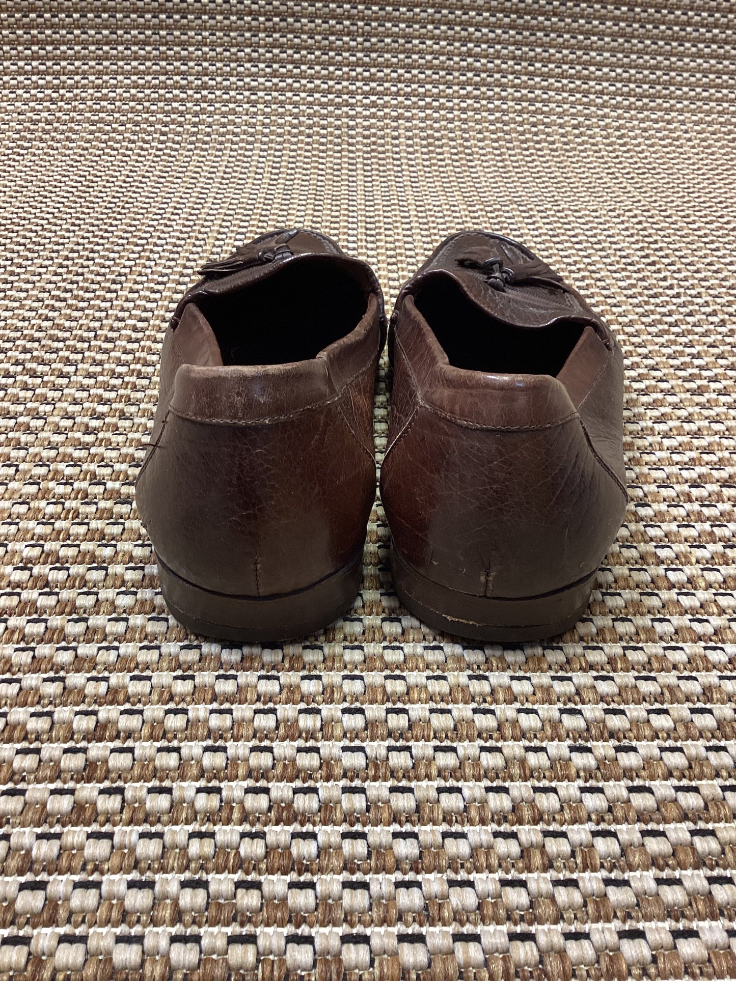 Vintage Florsheim Brown Royal Imperial Leather Loafers Size 9.5