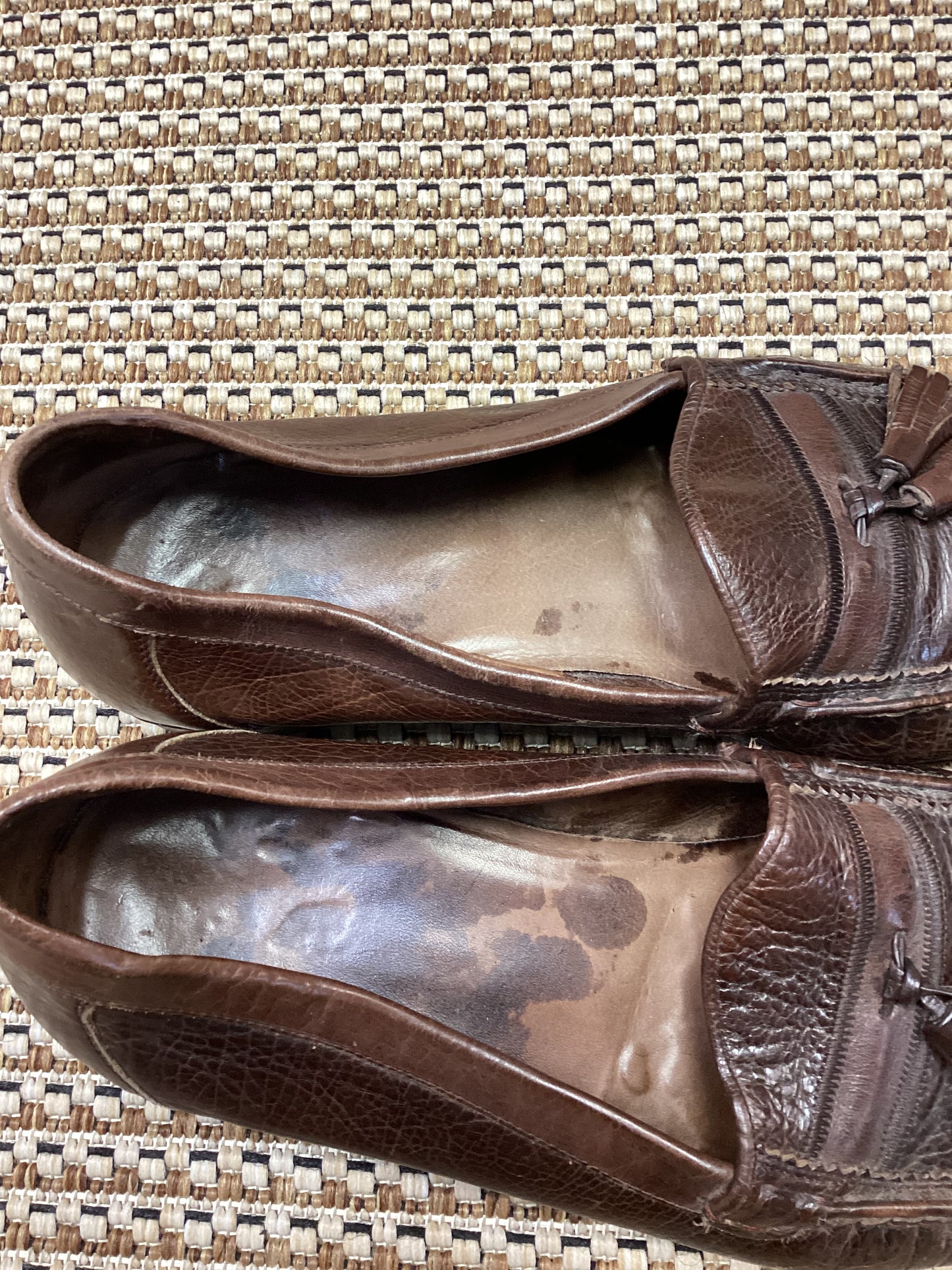 Vintage Florsheim Brown Royal Imperial Leather Loafers Size 9.5