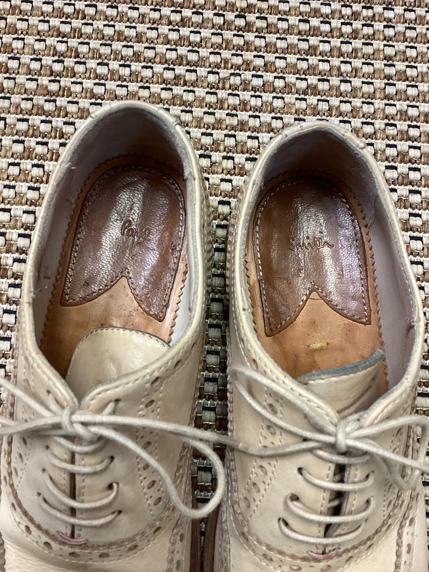 Paul Smith Cream Leather Brogues Size 4