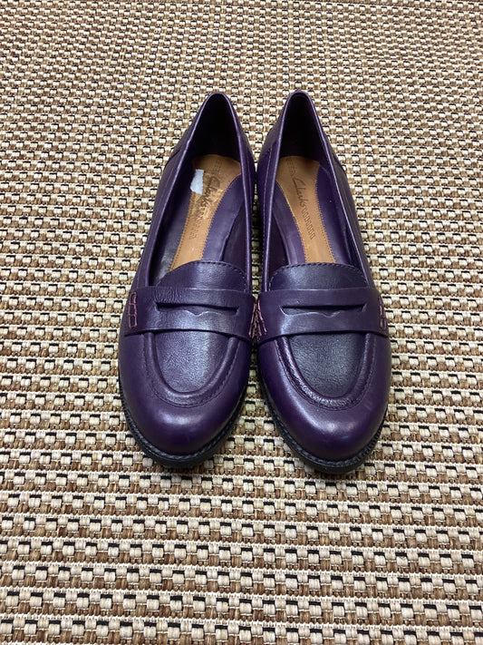 Clarks Purple Leather 'Crepe Suzette' Loafers Size 7