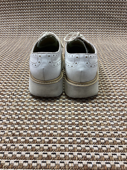 Grenson Cream Faux Leather 'Emily' Brogues Size 4
