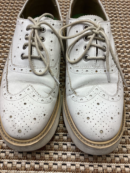 Grenson Cream Faux Leather 'Emily' Brogues Size 4