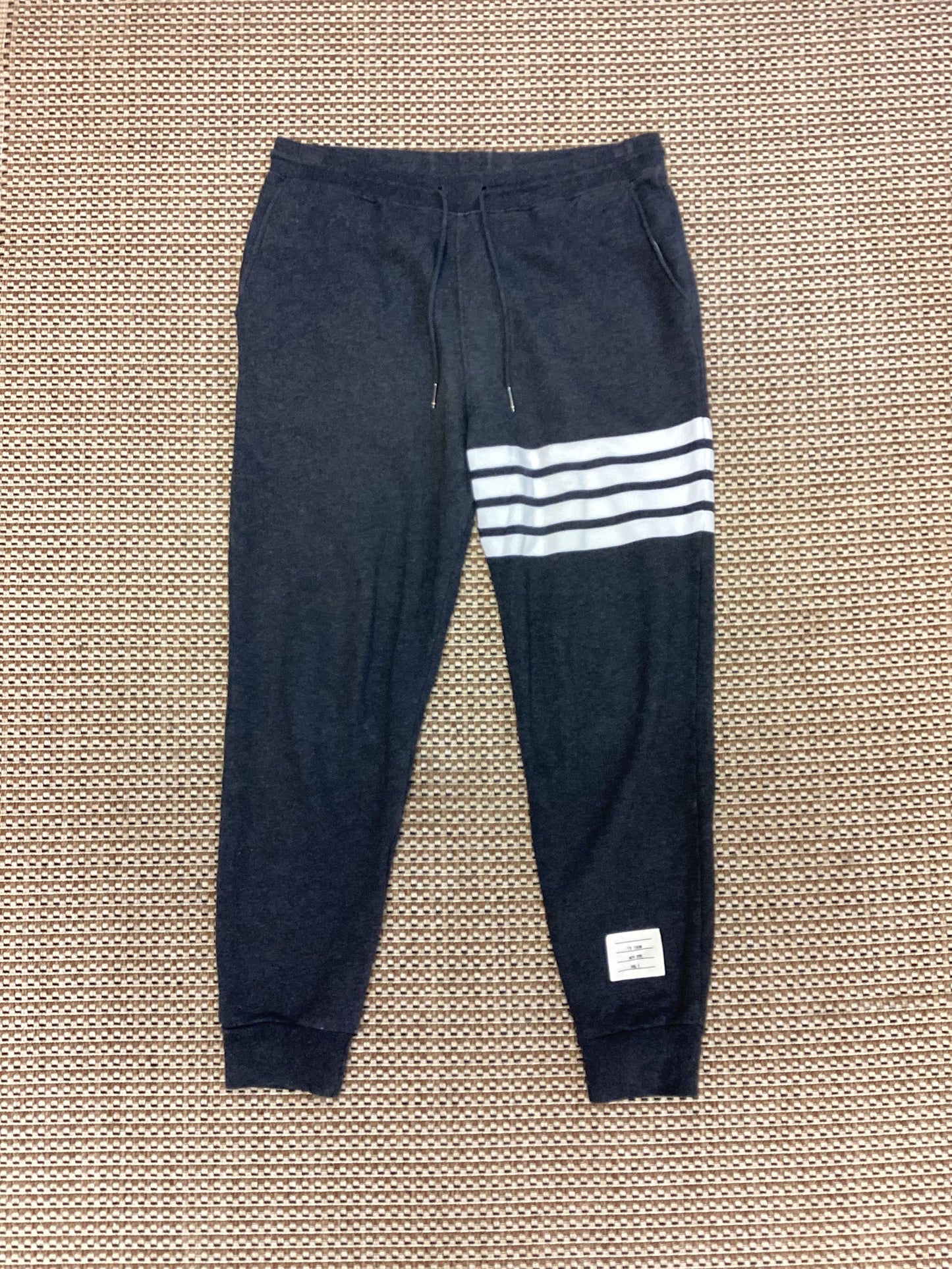 Thom Browne New York Grey Cotton Tracksuit Bottoms Size M