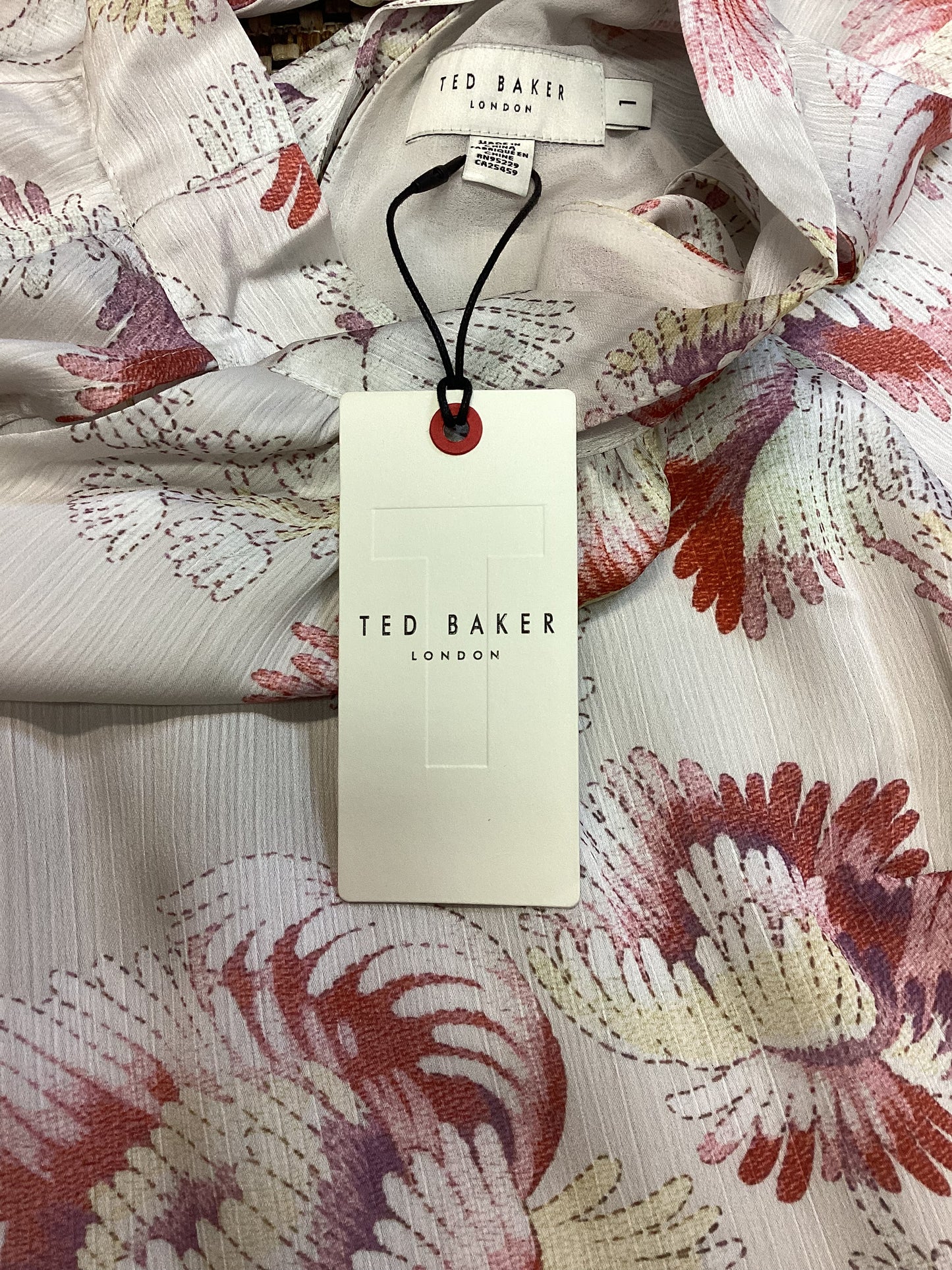 BNWT Ted Baker Cream Floral Mini Dress Size S