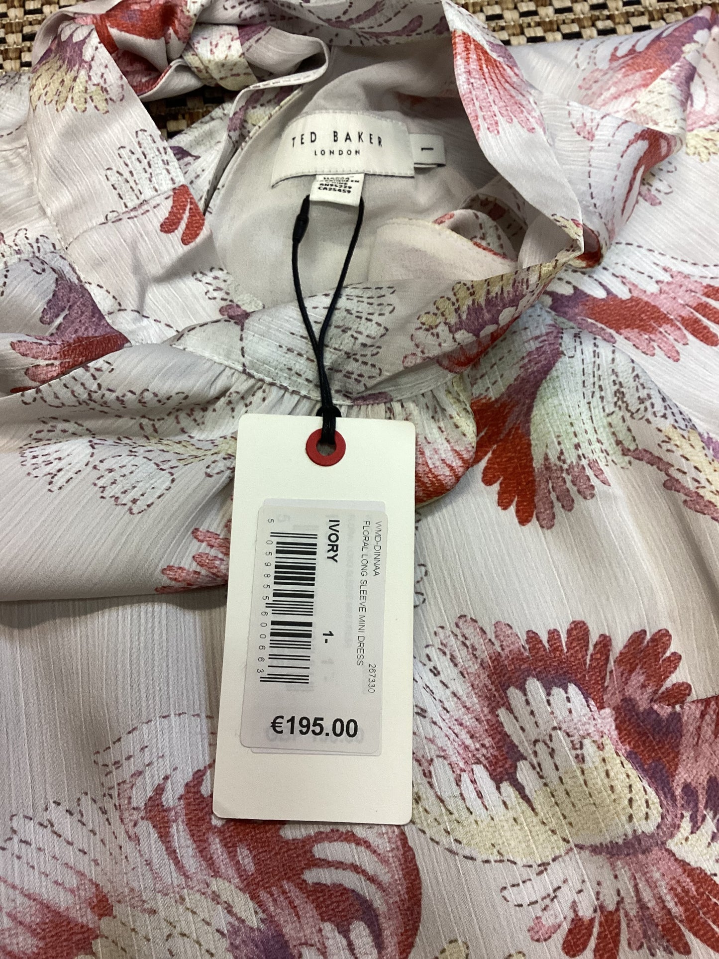 BNWT Ted Baker Cream Floral Mini Dress Size S