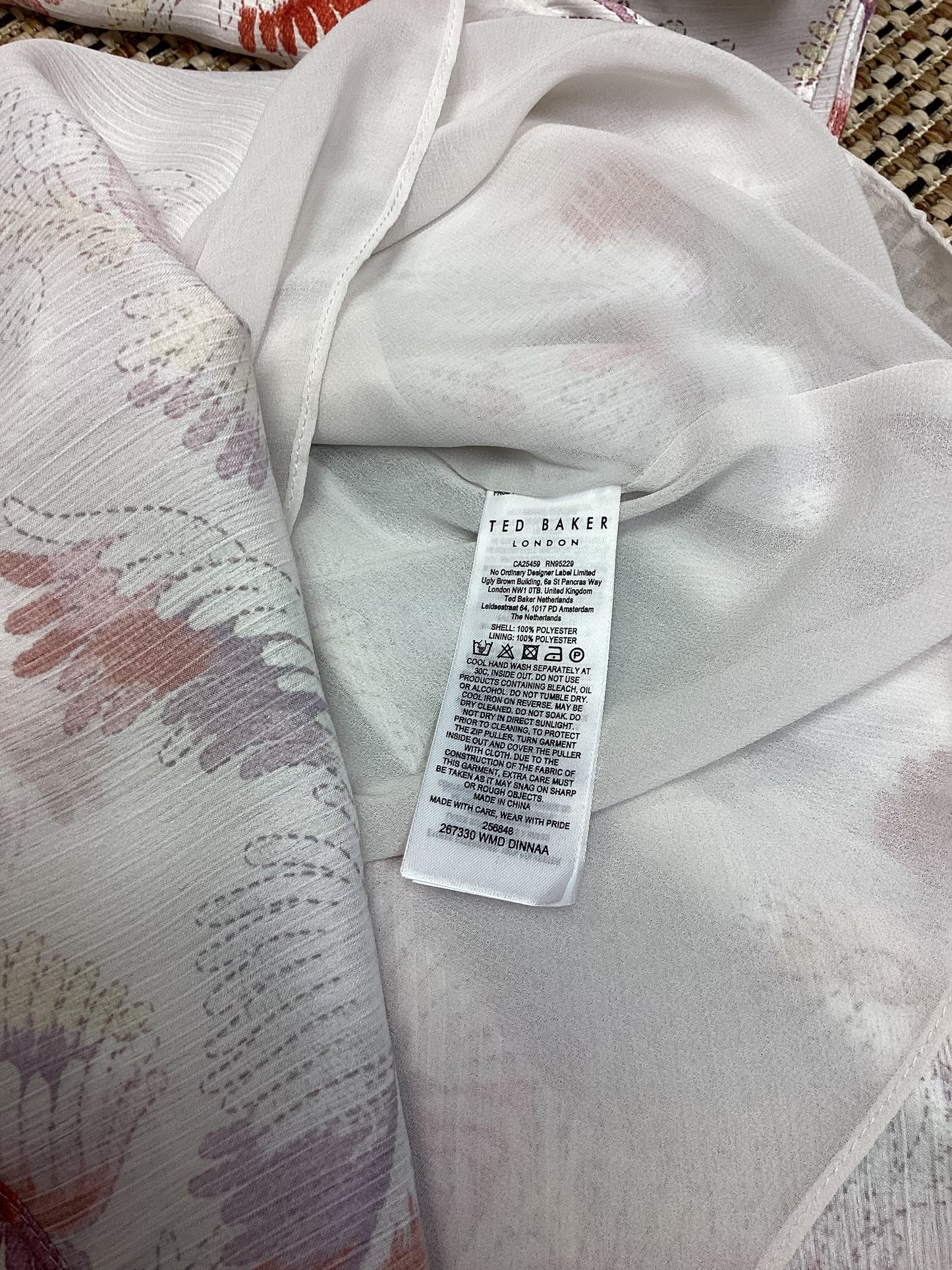 BNWT Ted Baker Cream Floral Mini Dress Size S