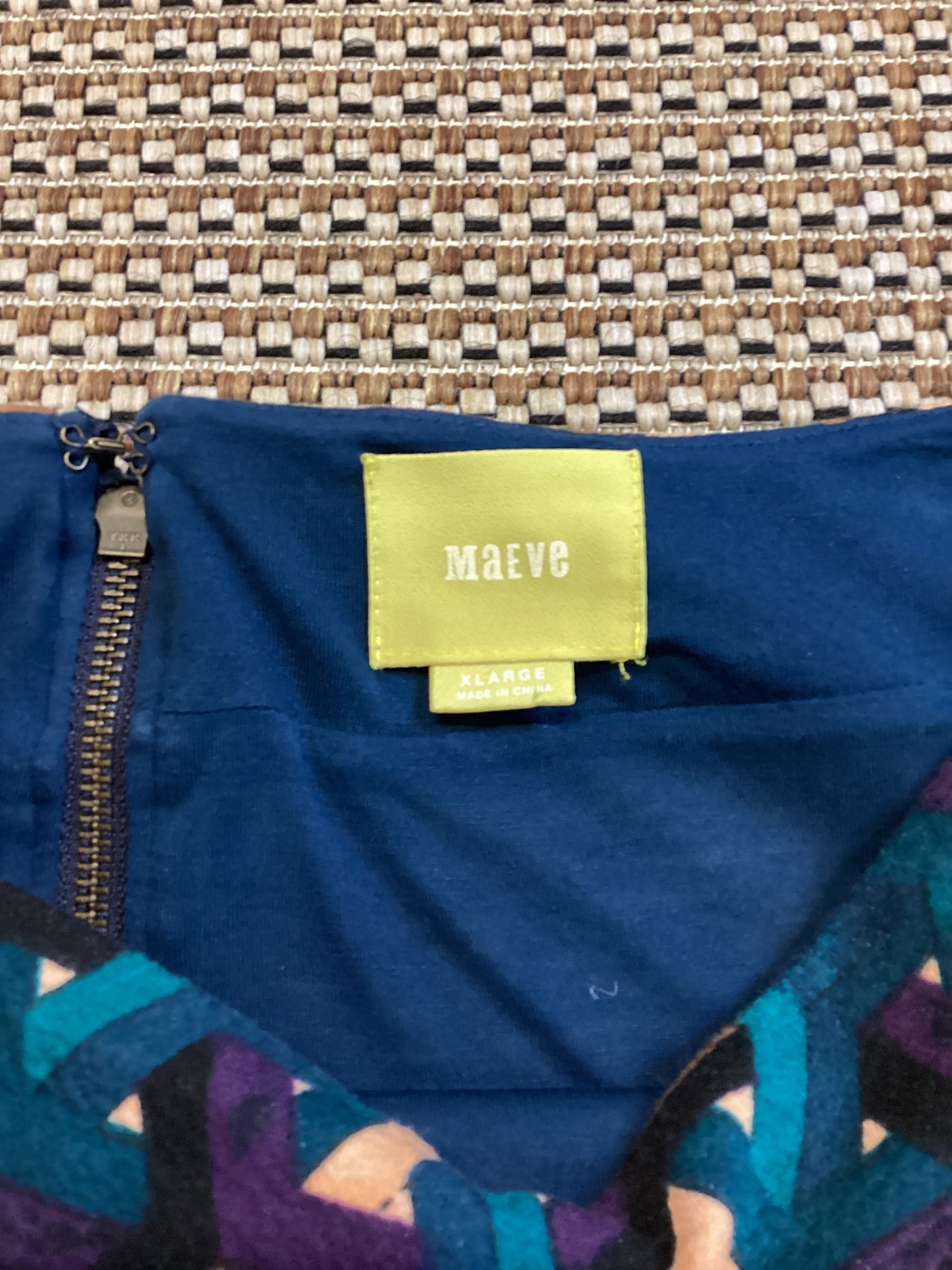 Maeve Teal Green Patterned Pencil Skirt Size XL