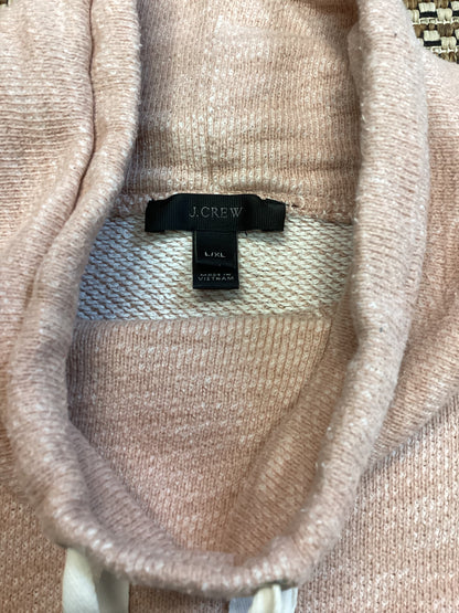 J. Crew Pink Cowl Neck Cotton Sweatshirt Size L