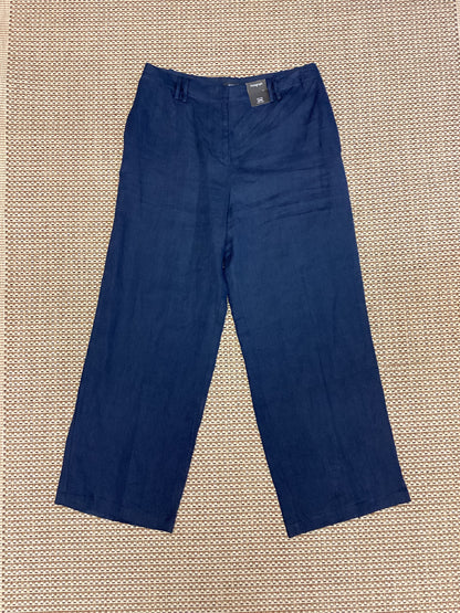 BNWT Autograph Navy Blue Linen Trousers Size 16