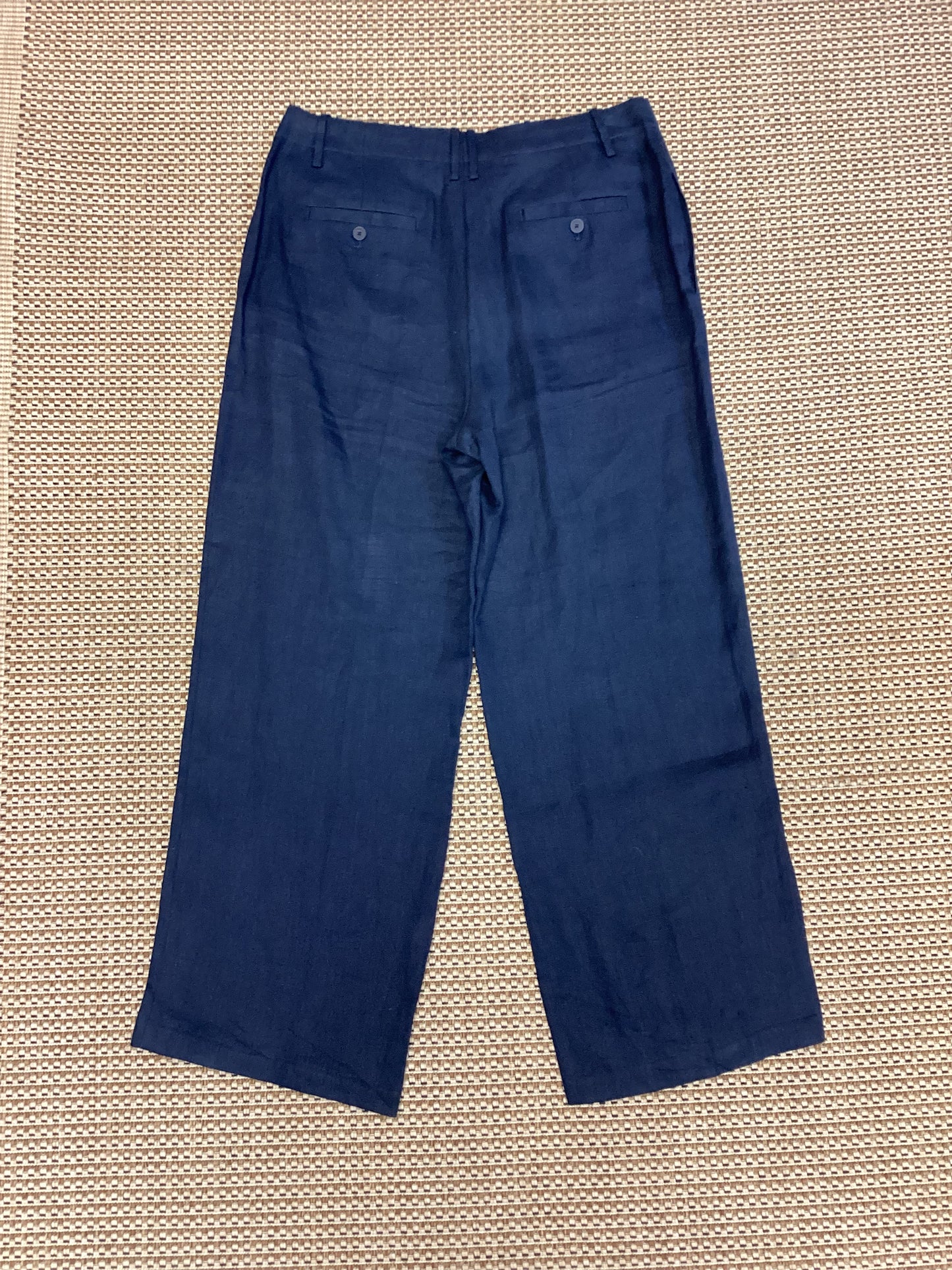 BNWT Autograph Navy Blue Linen Trousers Size 16