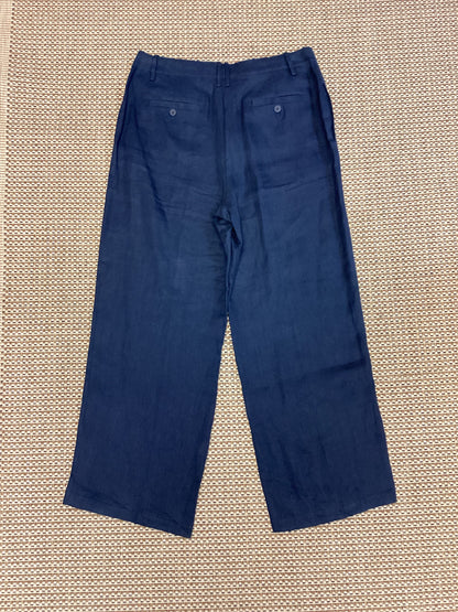 BNWT Autograph Navy Blue Linen Trousers Size 16