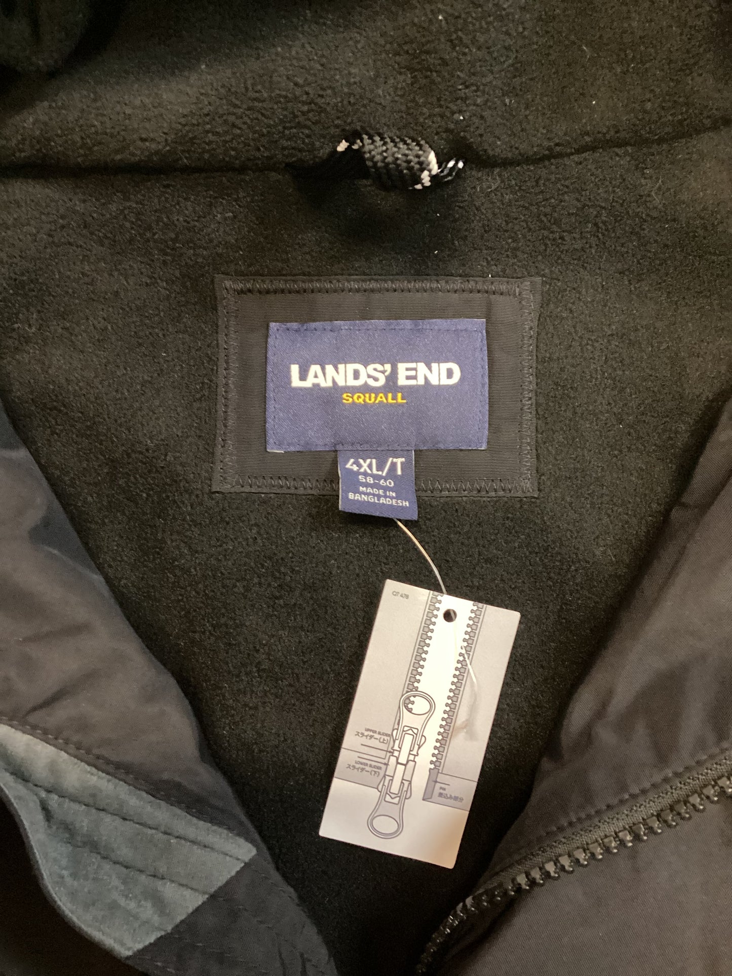 BNWT Land's End Black Raincoat Size 4XL