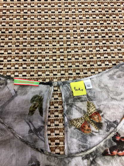 Paul Grey Printed Tunic Top Size 14