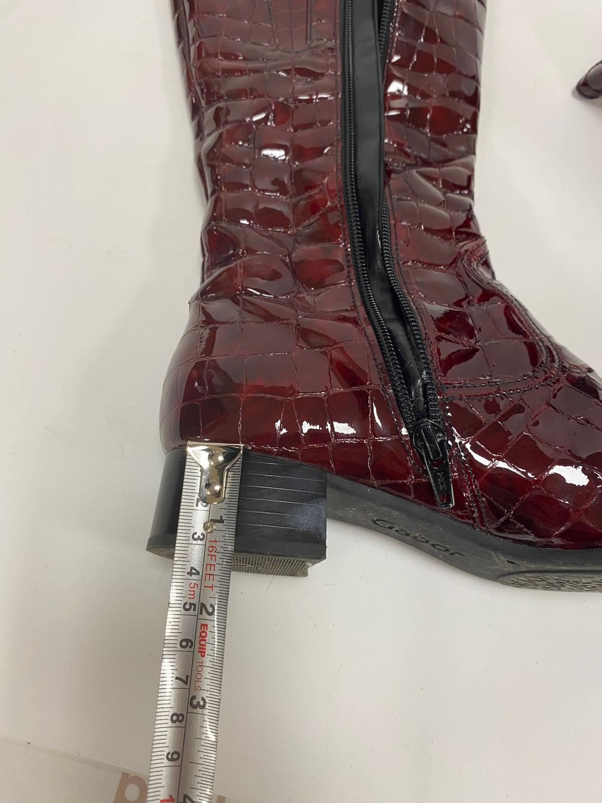Rare Find Stunning Gabor Designer Moc Croc Patent Knee High Burgandy B Shop for Shelter