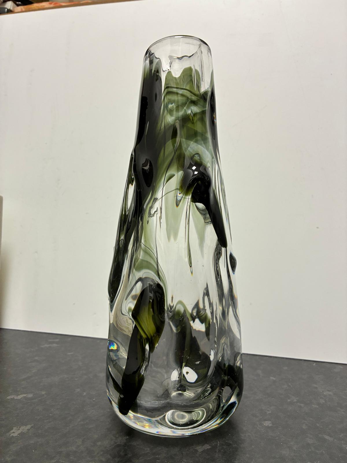 Whitefriars Knobbly Art Glass Vase Green