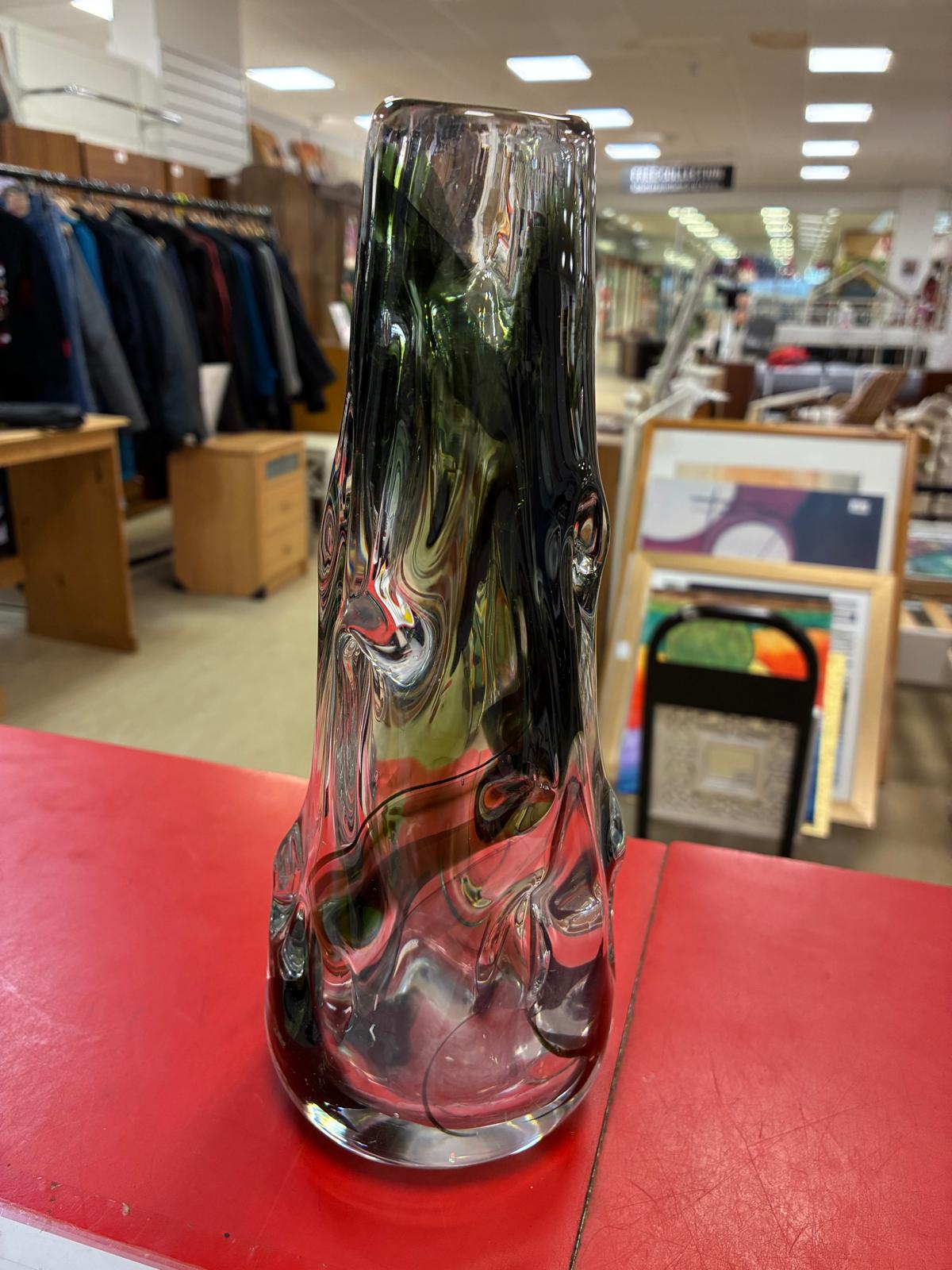 Whitefriars Knobbly Art Glass Vase Green