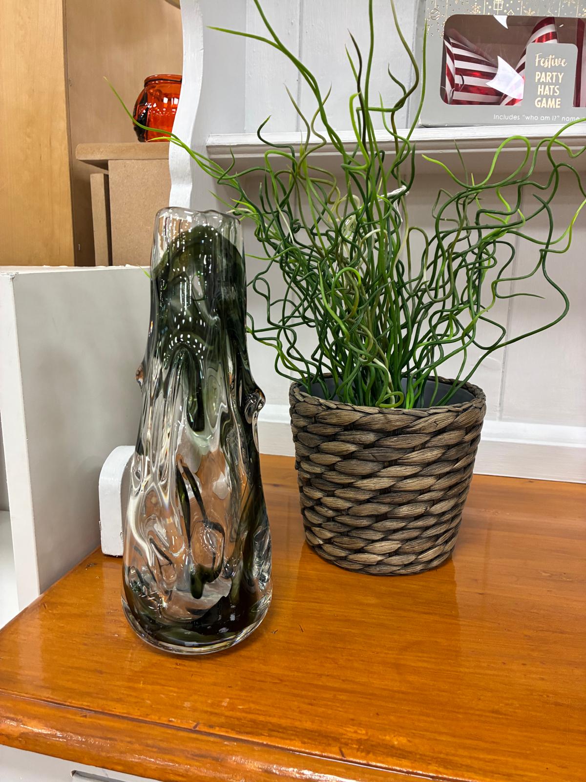 Whitefriars Knobbly Art Glass Vase Green