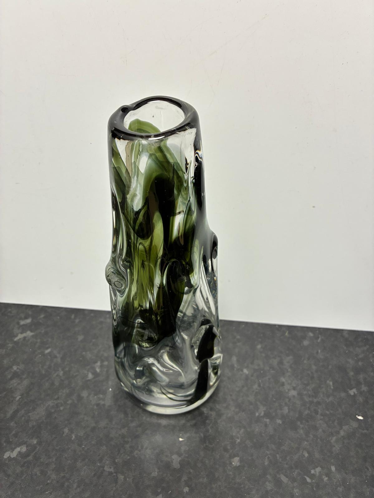 Whitefriars Knobbly Art Glass Vase Green