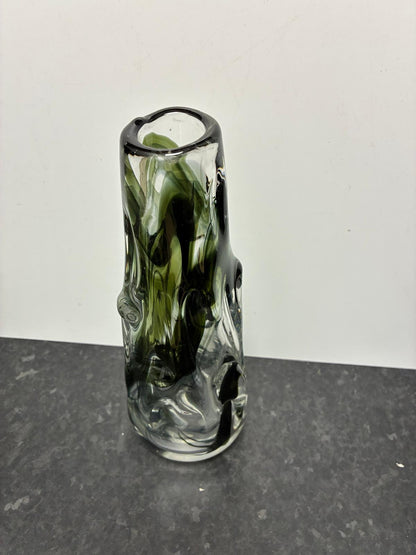 Whitefriars Knobbly Art Glass Vase Green