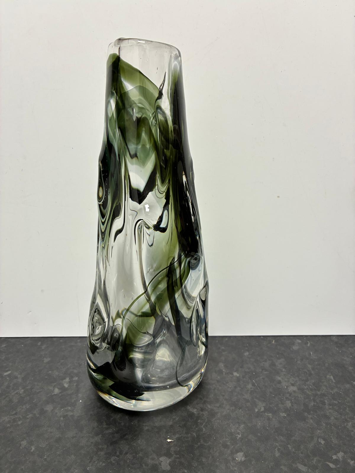 Whitefriars Knobbly Art Glass Vase Green