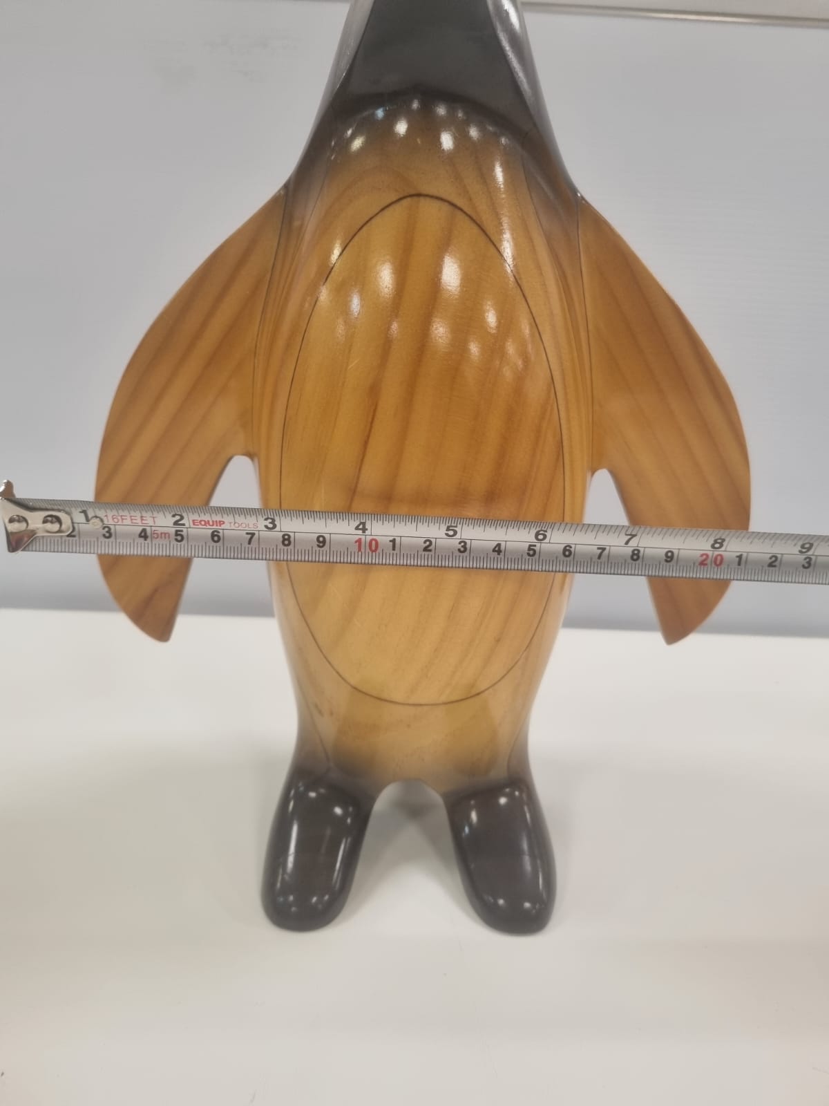 1970s Hand Carved Wooden Penguin Sculpture Vintage Bird Totem