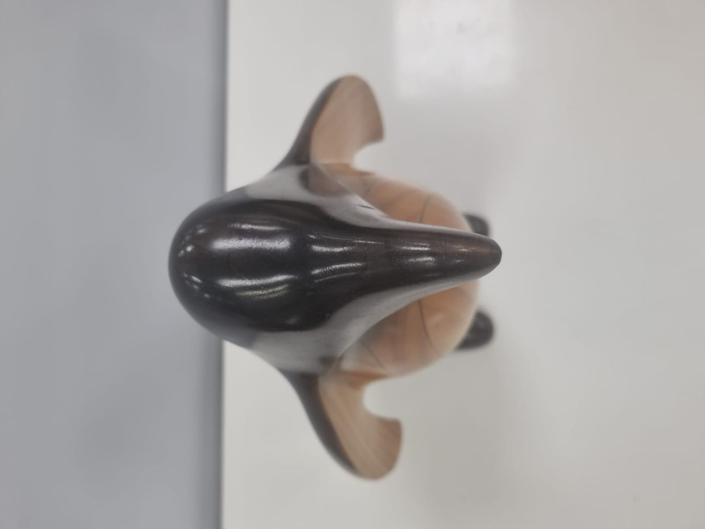 1970s Hand Carved Wooden Penguin Sculpture Vintage Bird Totem