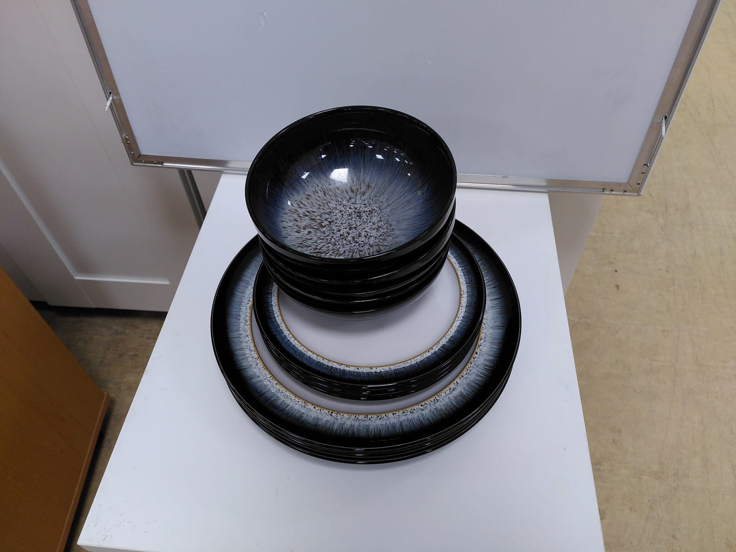 Denby Halo Set of 3 Dinner Plate Side Plate and Bowl