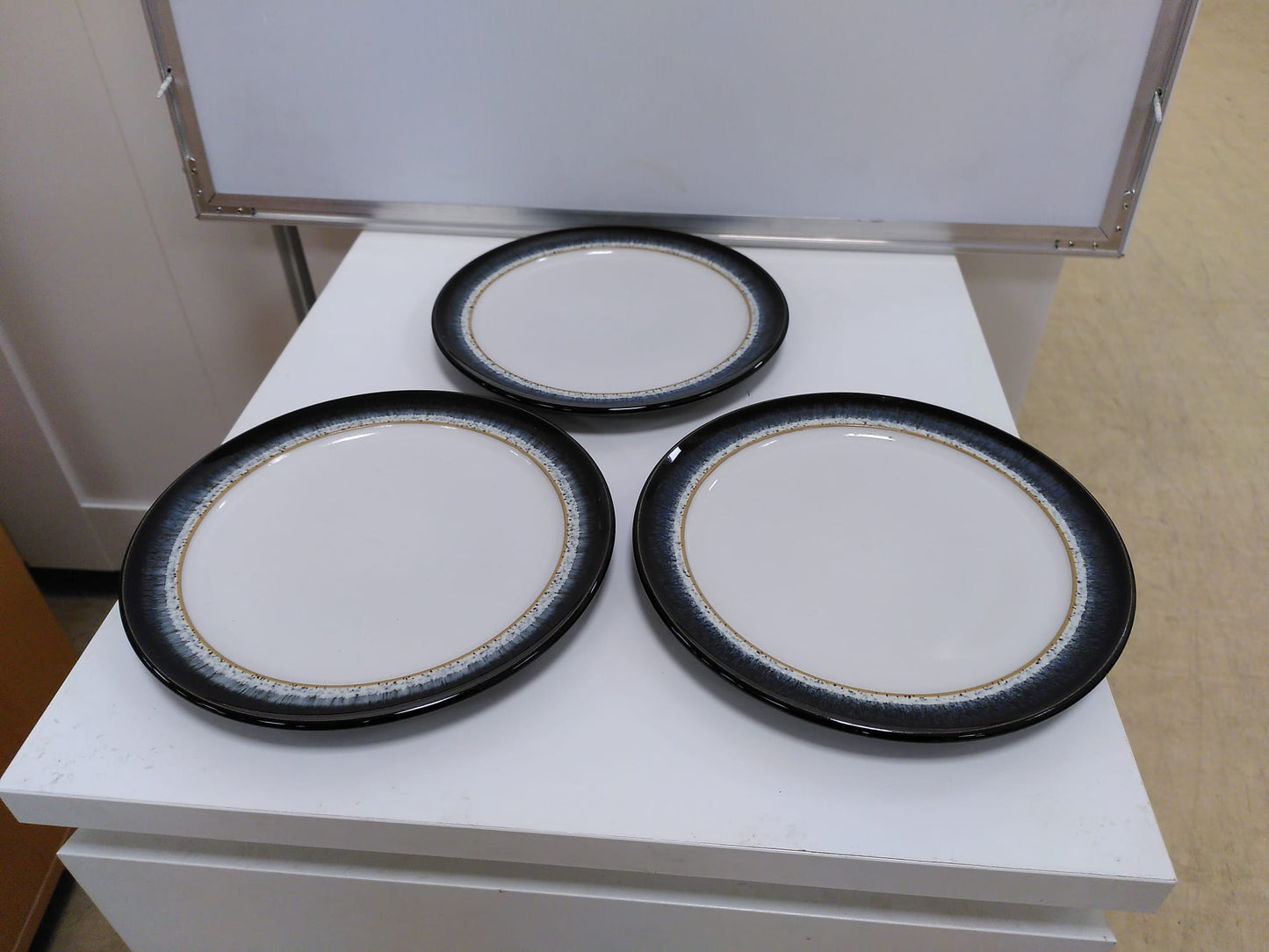 Denby Halo Set of 3 Dinner Plate Side Plate and Bowl