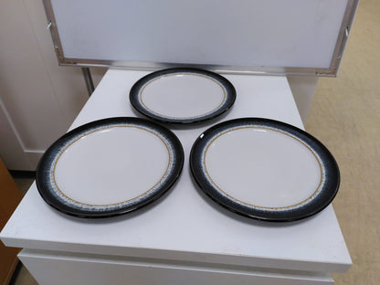 Denby Halo Set of 3 Dinner Plate Side Plate and Bowl