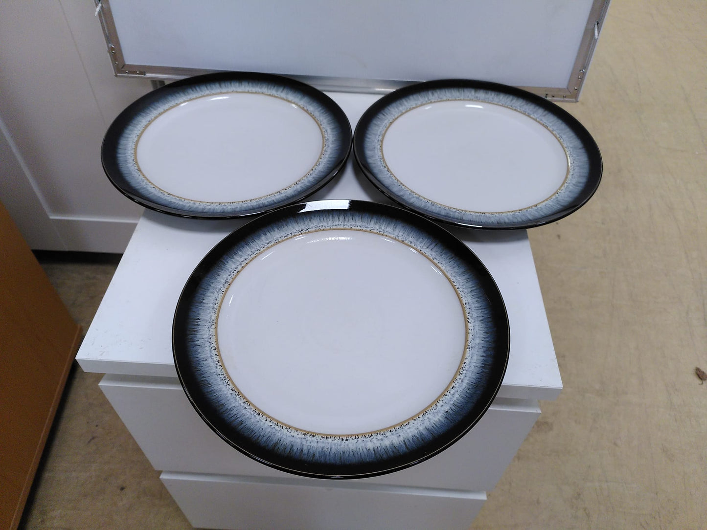 Denby Halo Set of 3 Dinner Plate Side Plate and Bowl
