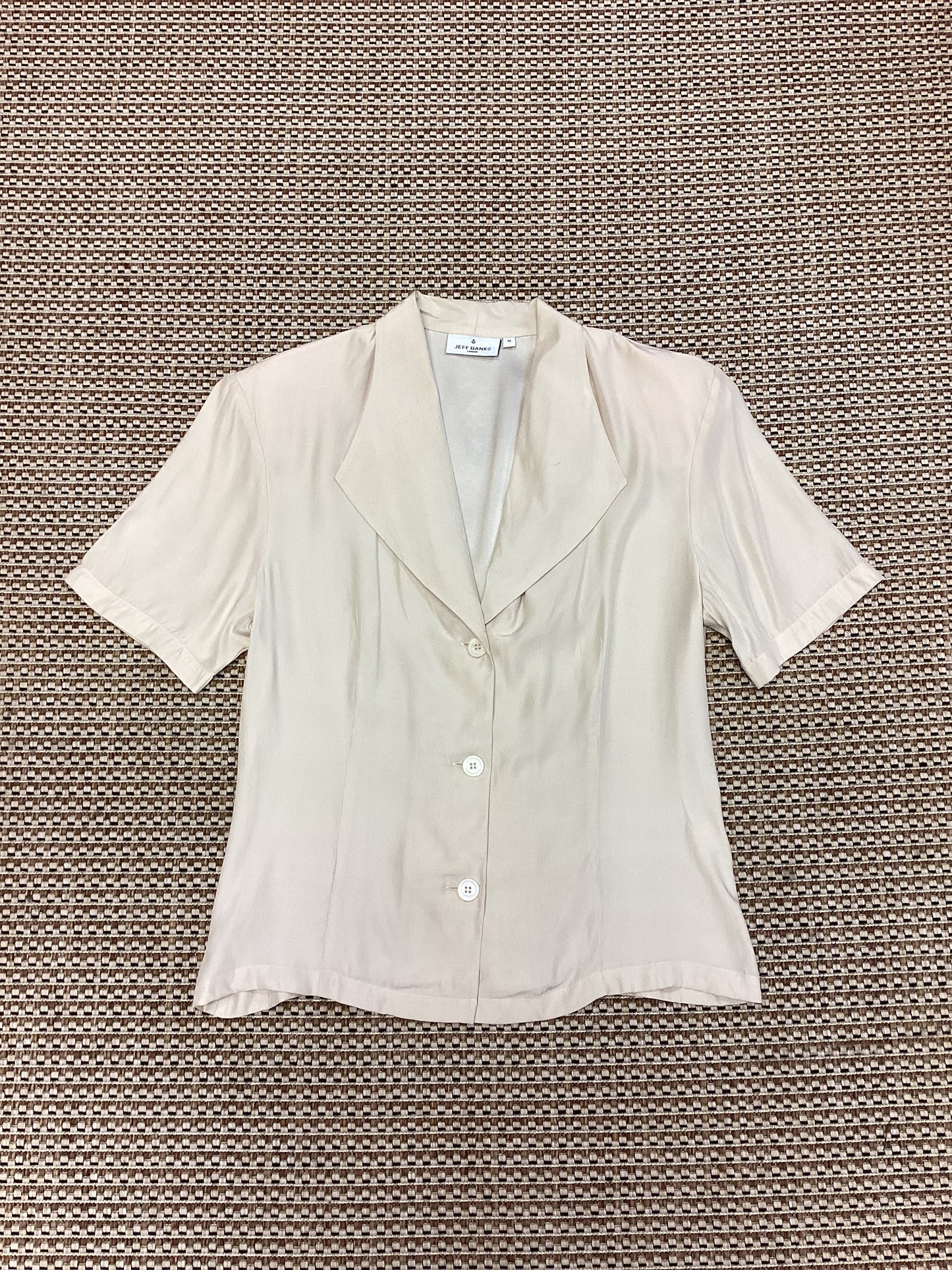 Jeff Banks Beige Silk Blouse Size 12