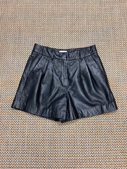 BNWT Warehouse Black Leather Shorts Size 12