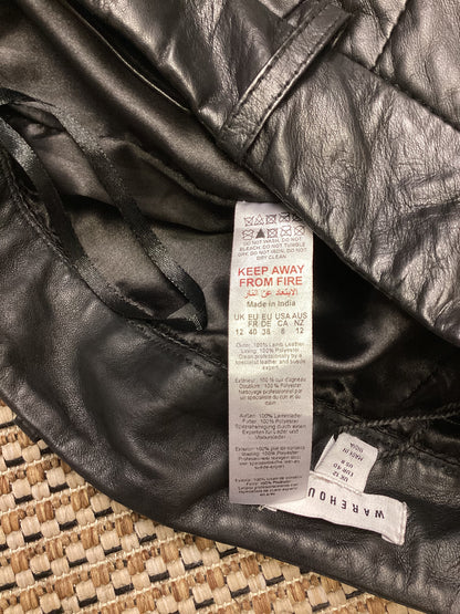 BNWT Warehouse Black Leather Shorts Size 12