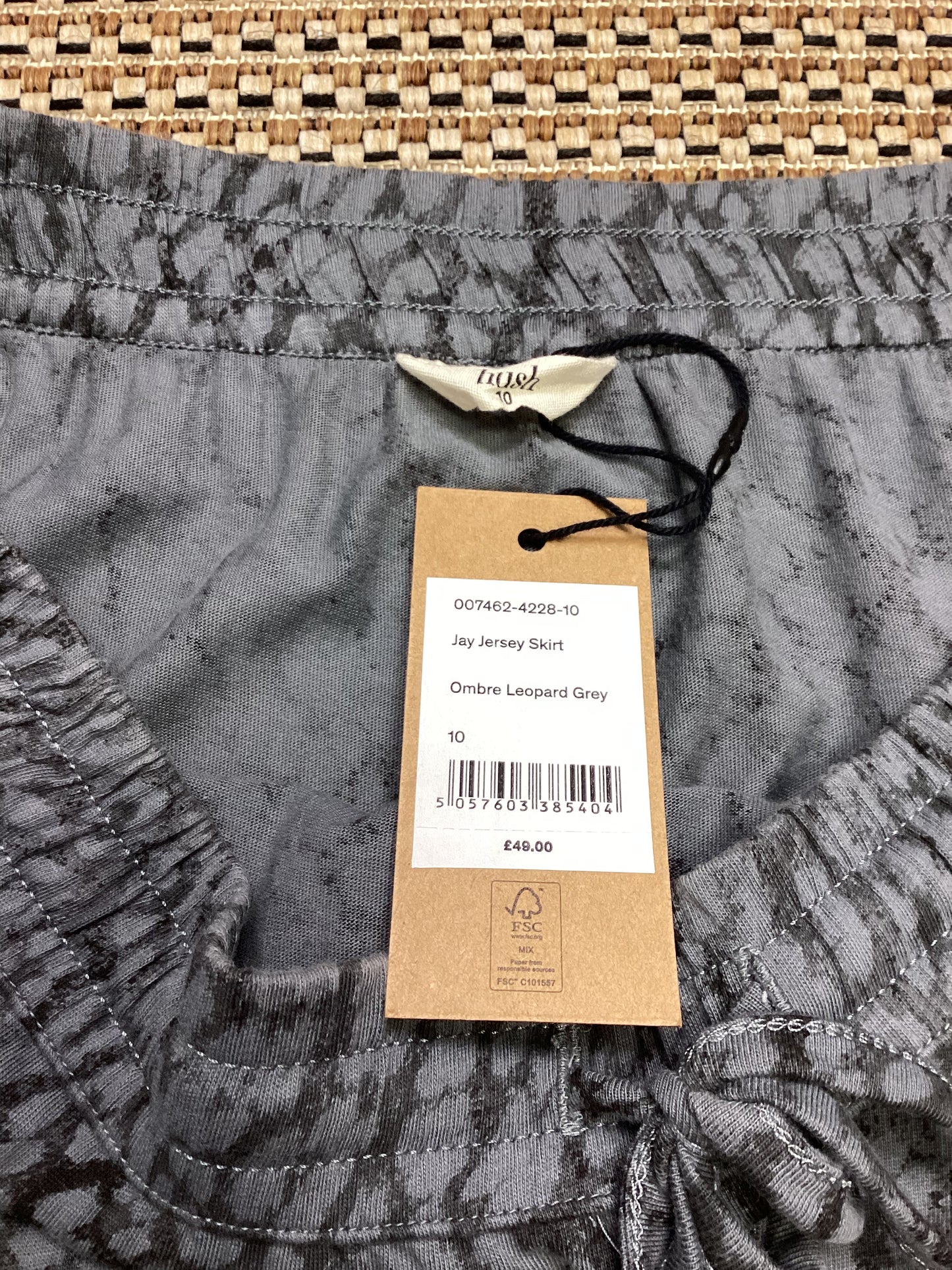 BNWT Hush Grey Leopard Print 'Jay' Midi Skirt Size 10