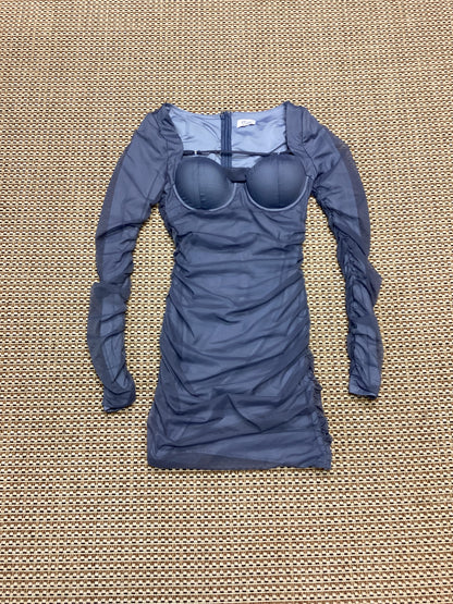 Oh Polly Grey Mini Bodycon Dress Size 8