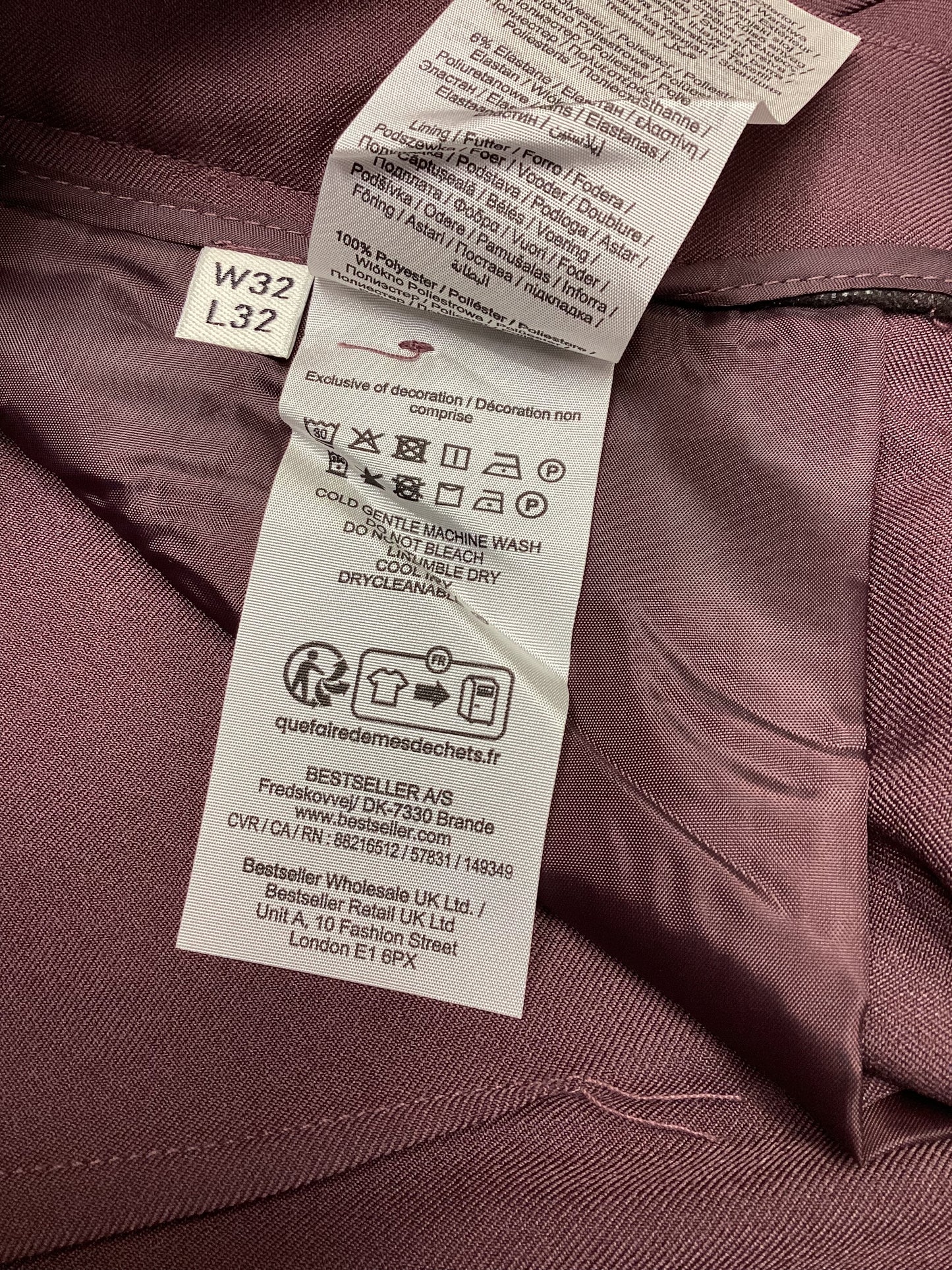 BNWT ADPT Purple 'Baytown' Trousers Size M