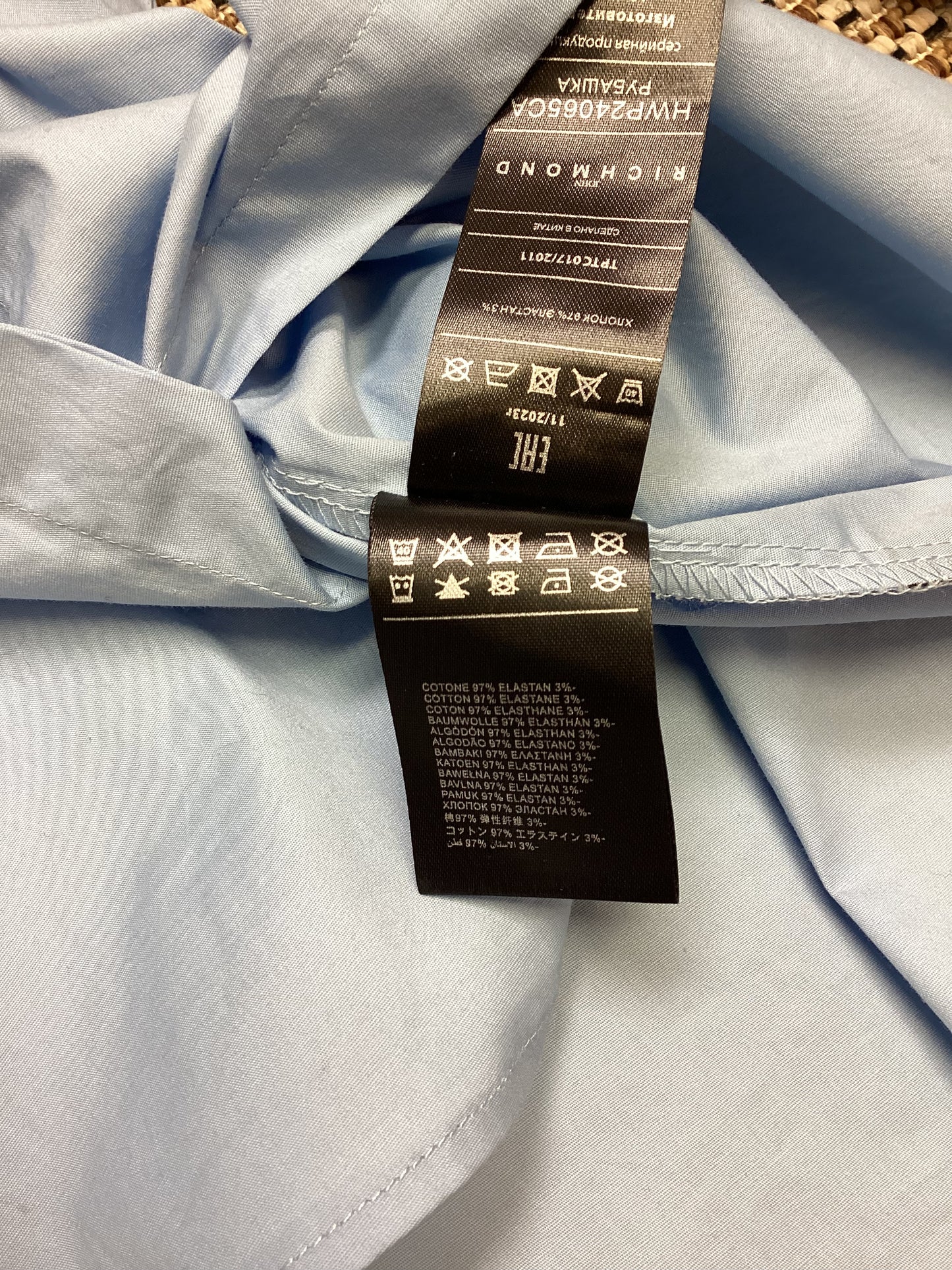 BNWT John Richmond Blue Cotton Shirt Size XL