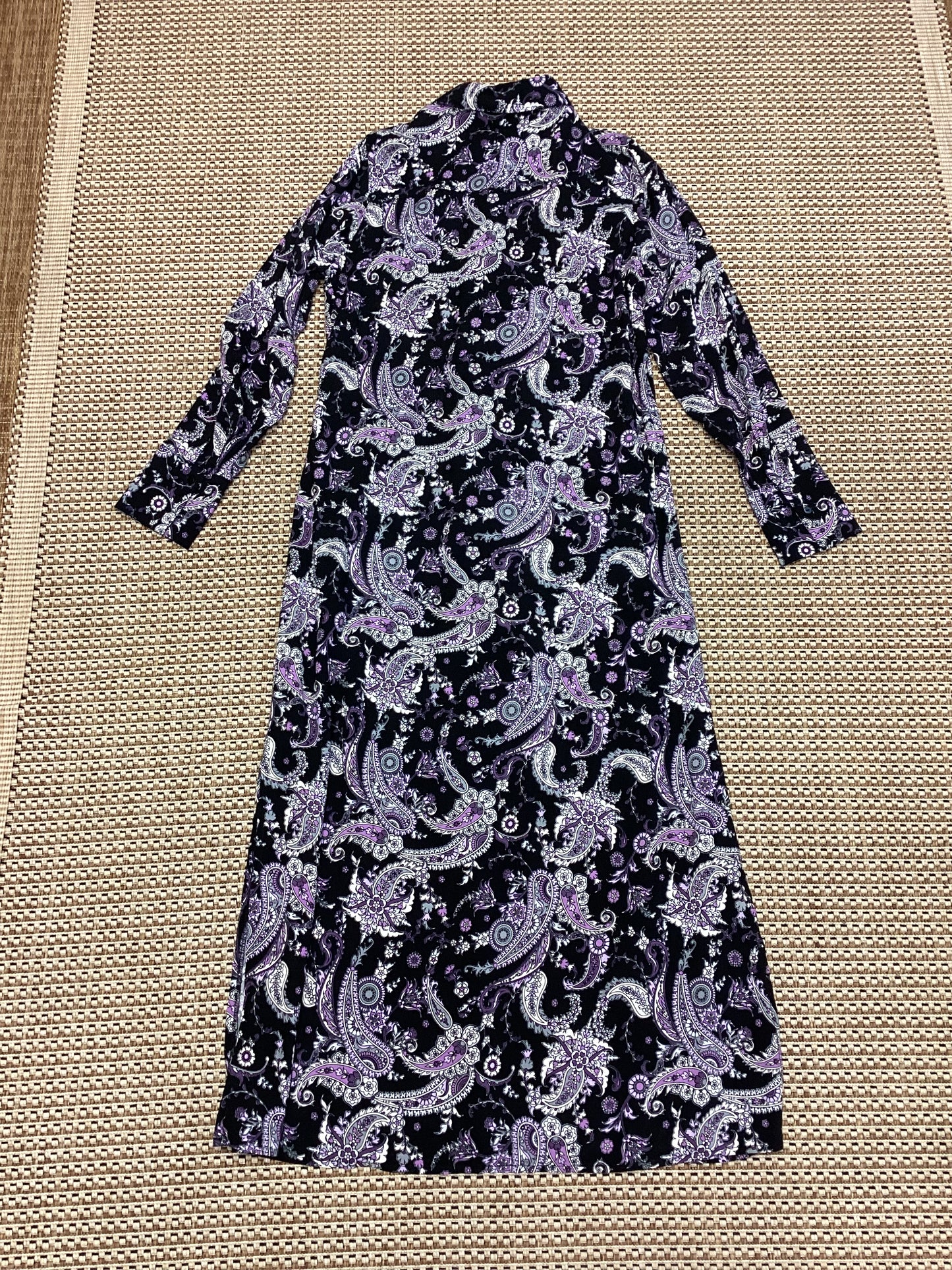 BNWT Soyaconcept Black & Purple Paisley Maxi Dress Size S