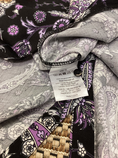 BNWT Soyaconcept Black & Purple Paisley Maxi Dress Size S