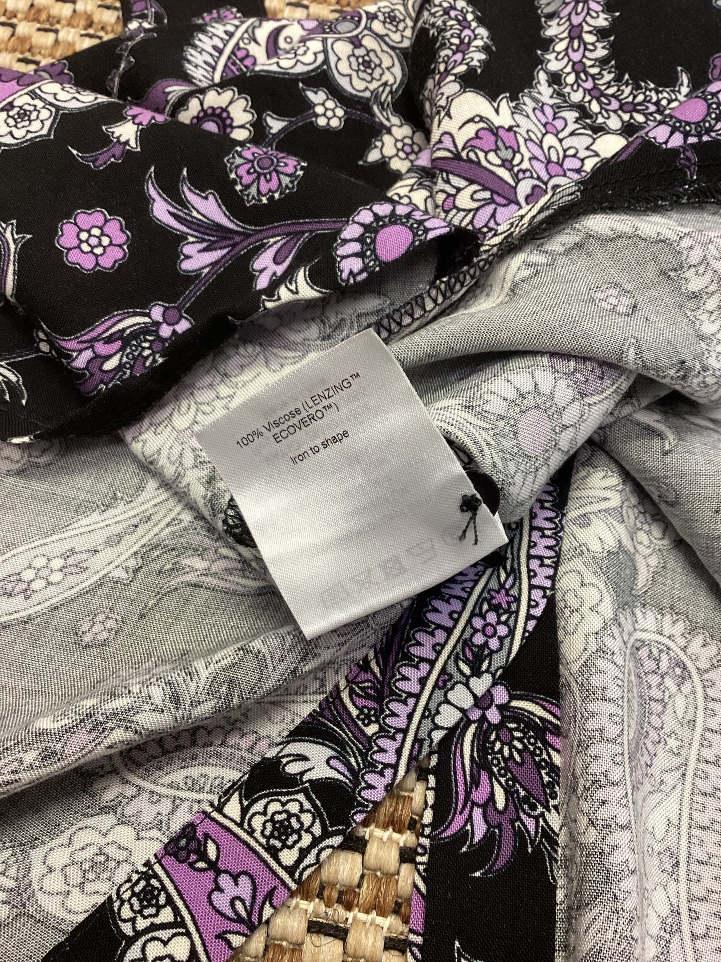 BNWT Soyaconcept Black & Purple Paisley Maxi Dress Size S