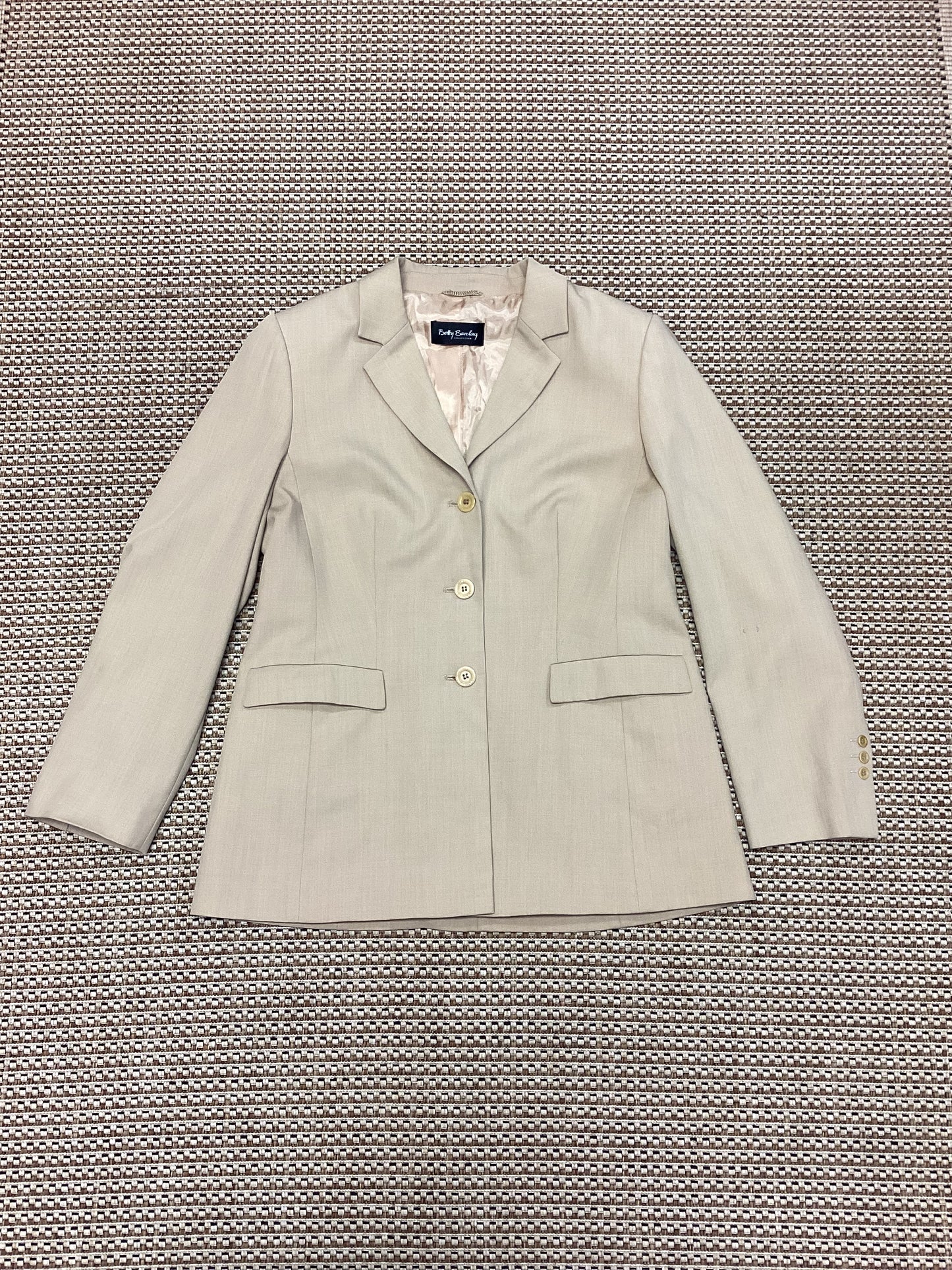 Betty Barclay Beige Wool-Blend Blazer Size 16